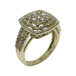 טבעת זהב משובצת 101 יהלומים במשקל 1.34 קרט דגם : 1999