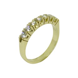 טבעת זהב משובצת 7 יהלומים במשקל 0.51 קרט דגם : 981