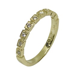 טבעת זהב משובצת 9 יהלומים במשקל 0.14 קרט דגם : 995