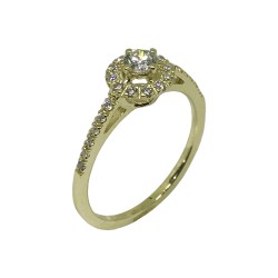 טבעת זהב משובצת 21 יהלומים במשקל 0.33 קרט דגם : 1105