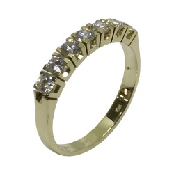 טבעת זהב משובצת 7 יהלומים במשקל 0.57 קרט דגם : 2543