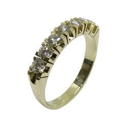 טבעת זהב משובצת 7 יהלומים במשקל 0.74 קרט דגם : 2544
