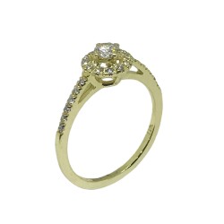 טבעת זהב משובצת 25 יהלומים במשקל 0.3 קרט דגם : 554