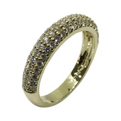 טבעת זהב משובצת 63 יהלומים במשקל 0.8 קרט דגם : 2941