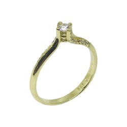 טבעת זהב משובצת 19 יהלומים במשקל 0.22 קרט דגם : 724