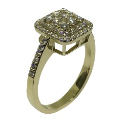 טבעת זהב משובצת 75 יהלומים במשקל 0.73 קרט דגם : 1604